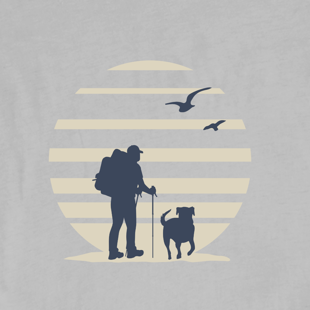 Hiker and Dog Graphic T-shirt