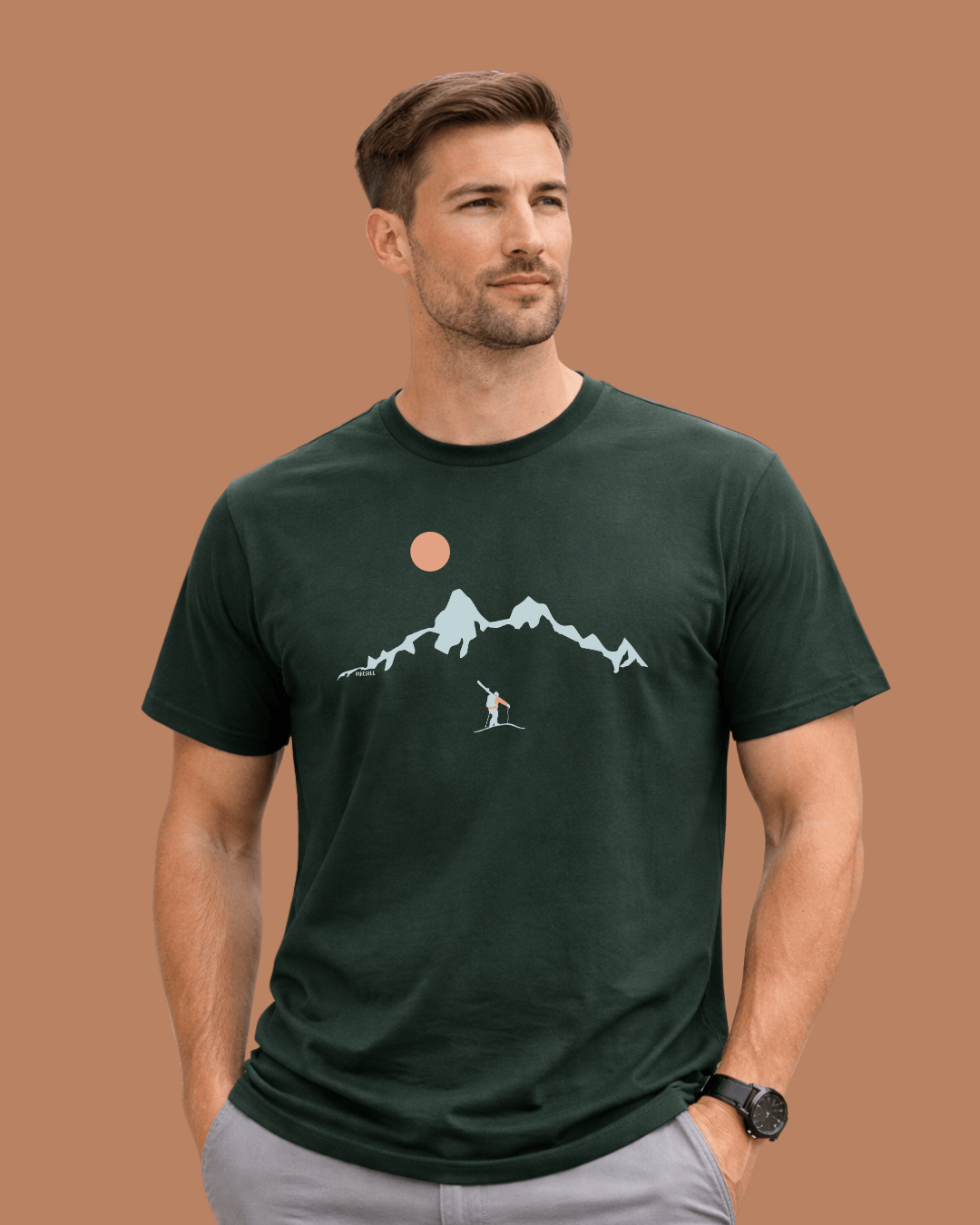 Skier Looking Mountain T-shirt