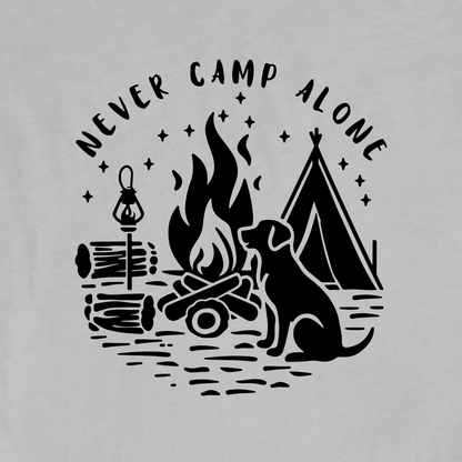 "Never Camp Alone Silhouette" graphic T-shirt