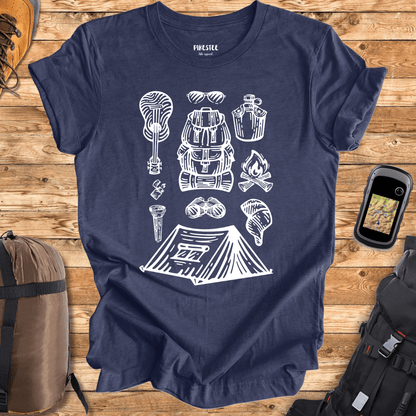 "Hiking Equipement" graphic T-shirt