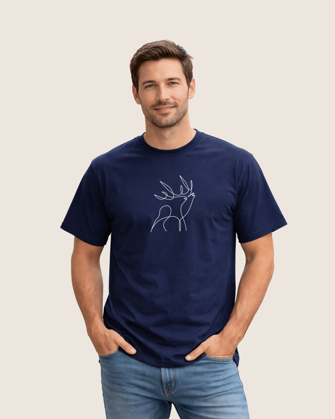 Line Art Deer T-shirt