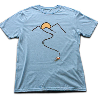 Polar Bear Ski Path T-shirt - Light Blue