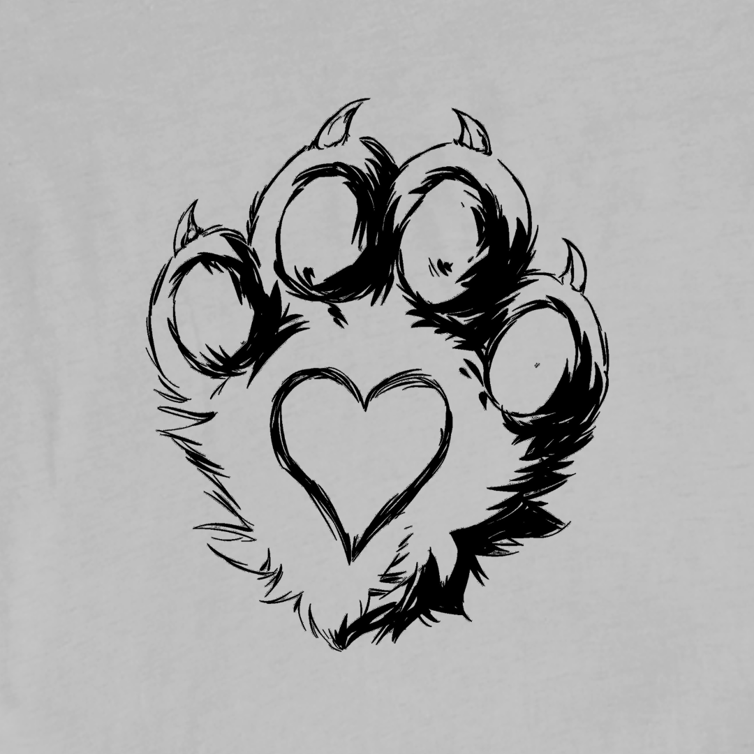 "Foot Print Heart" graphic T-shirt