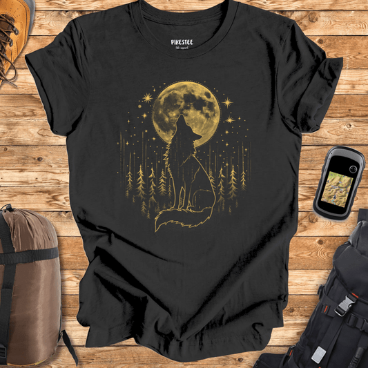 " Wolf Black and gold" graphic T-shirt