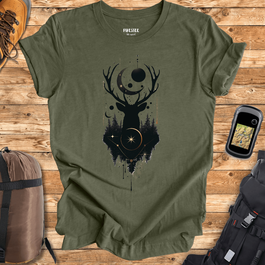 " Deer Black and gold" graphic T-shirt