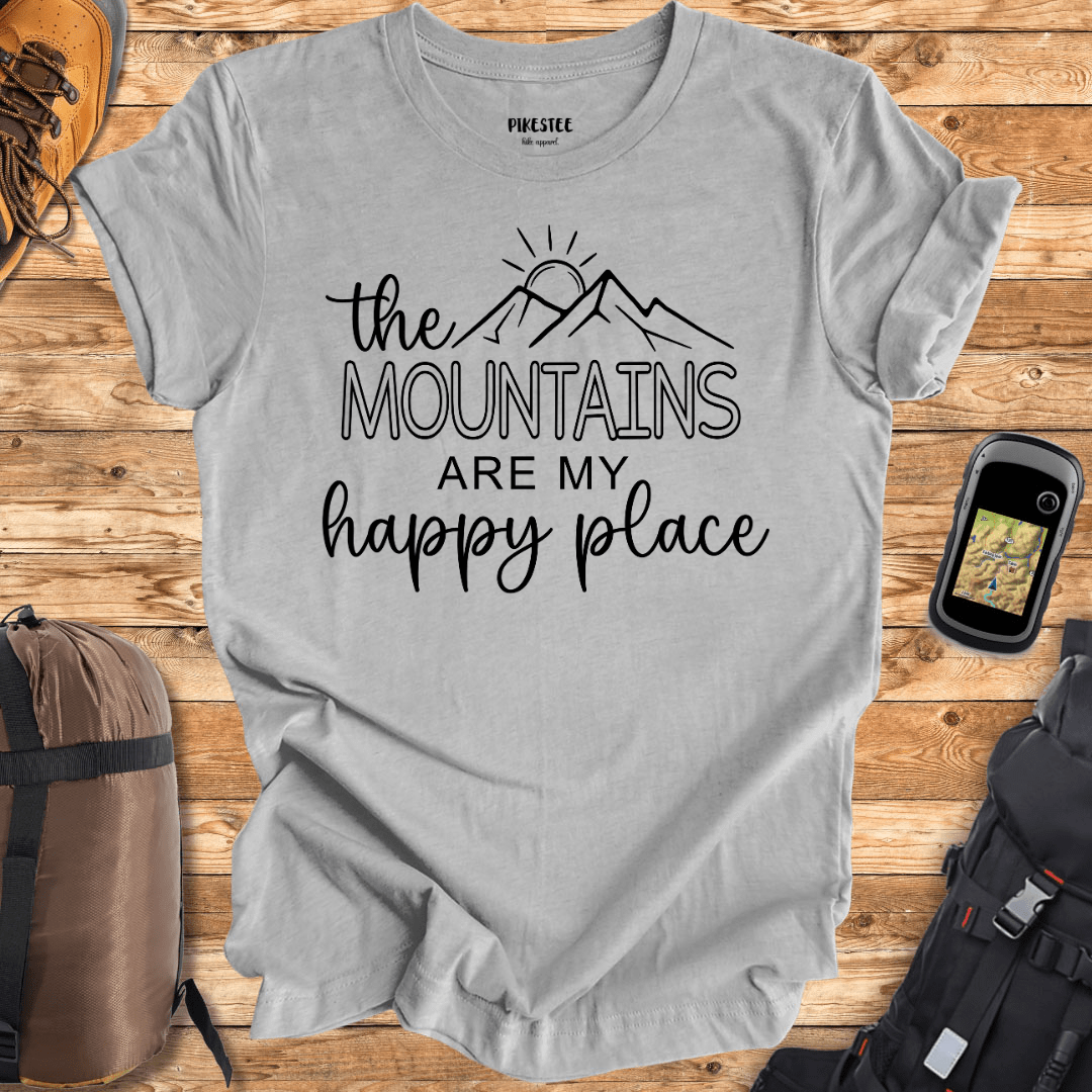 "The Mountains are my Happy Place" graphic T-shirt