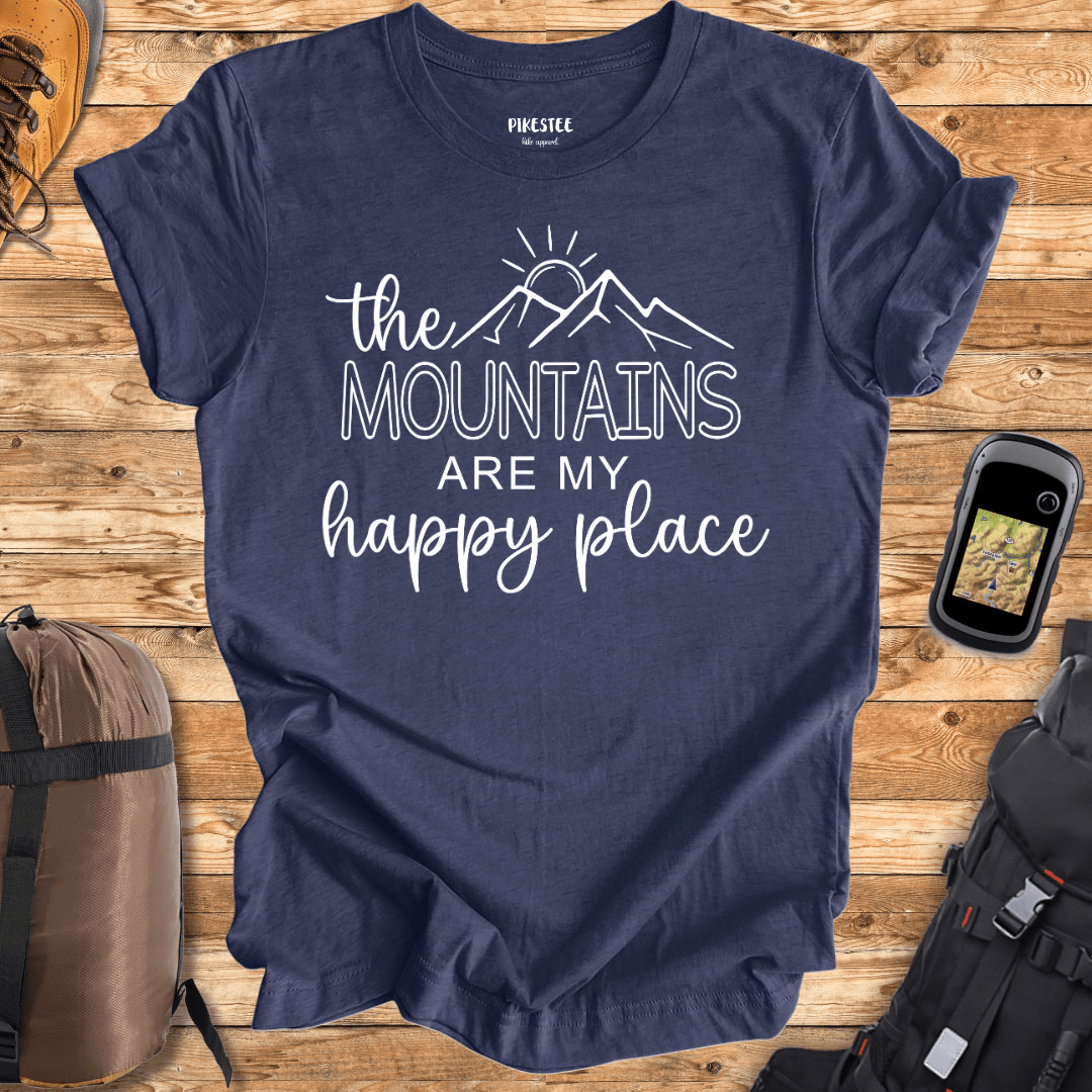 "The Mountains are my Happy Place" graphic T-shirt