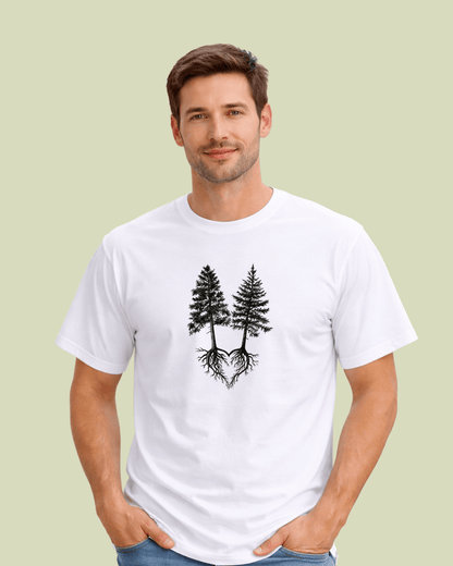 Pine Trees Roots Heart T-shirt