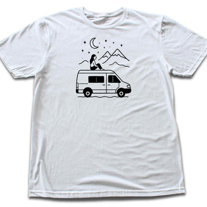 Van Night Landscape Girl T-shirt