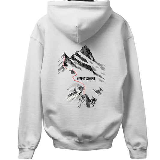 Simple Mountain Back-Print Hoodie