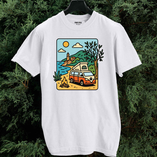 Cartoon Van Town T-shirt