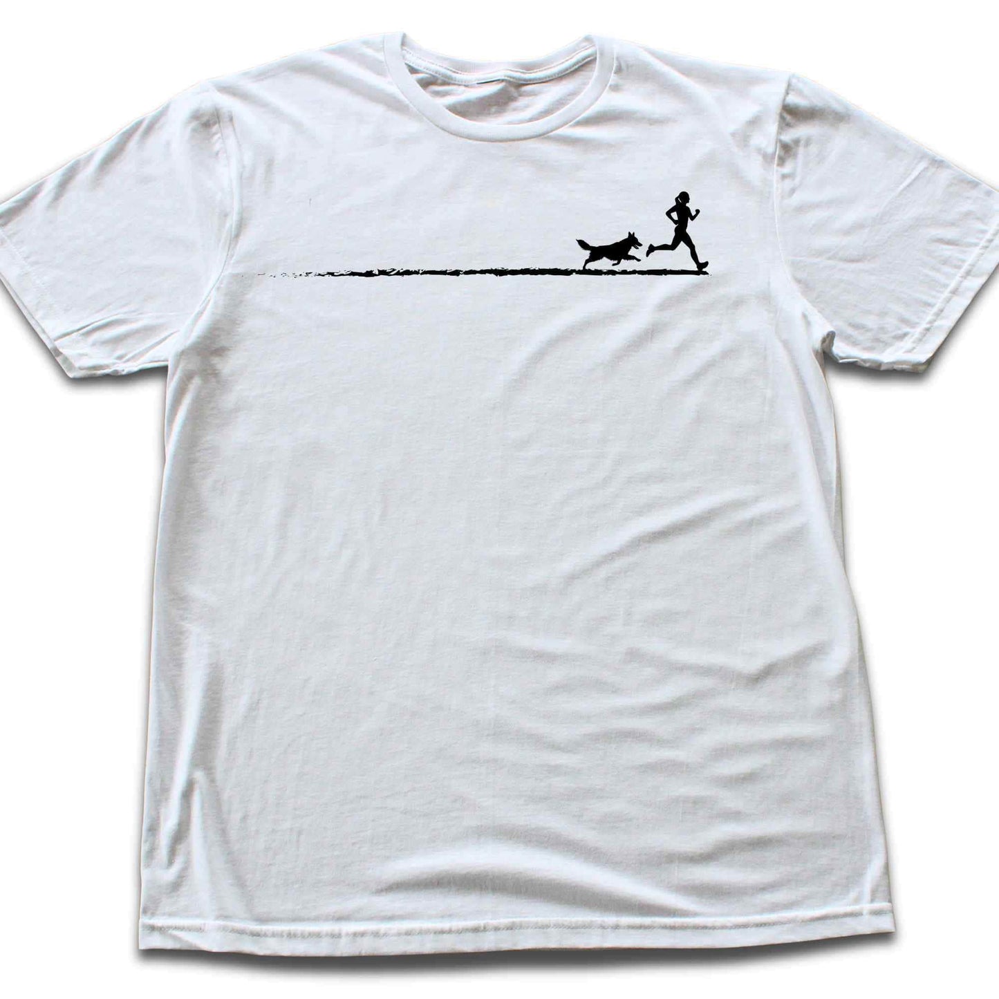 Running Girl and Dog Path  T-shirt
