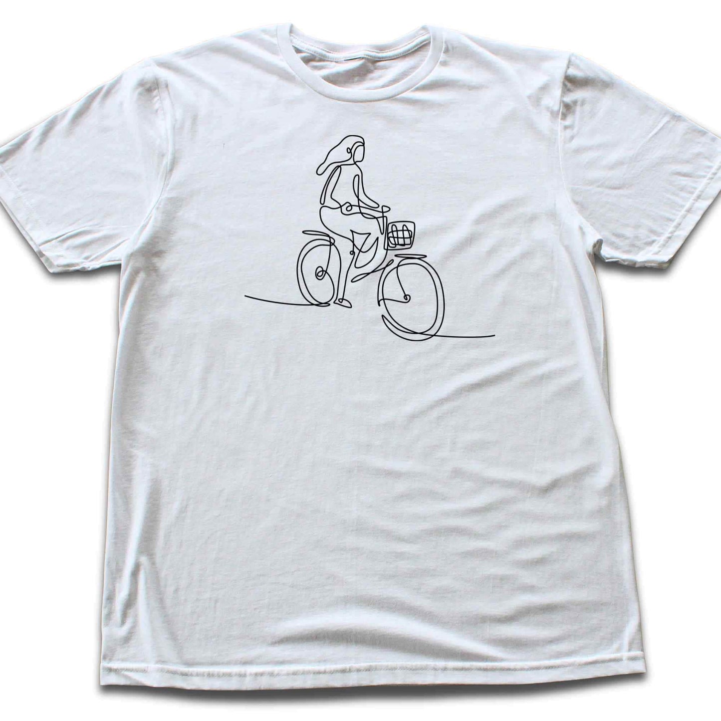 Cycling Line Art Girl T-shirt