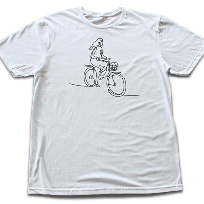 Cycling Line Art Girl T-shirt