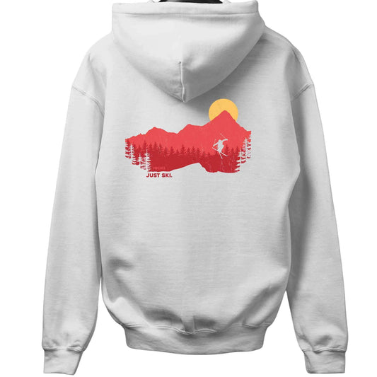 Just Ski Jump Landscape Back-Print Hoodie