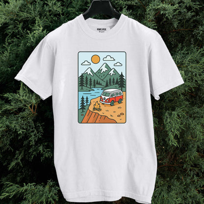 Cartoon Van Landscape T-shirt