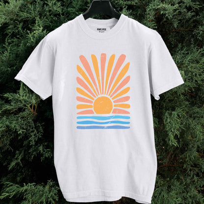 Abstract Sun and Waves T-shirt