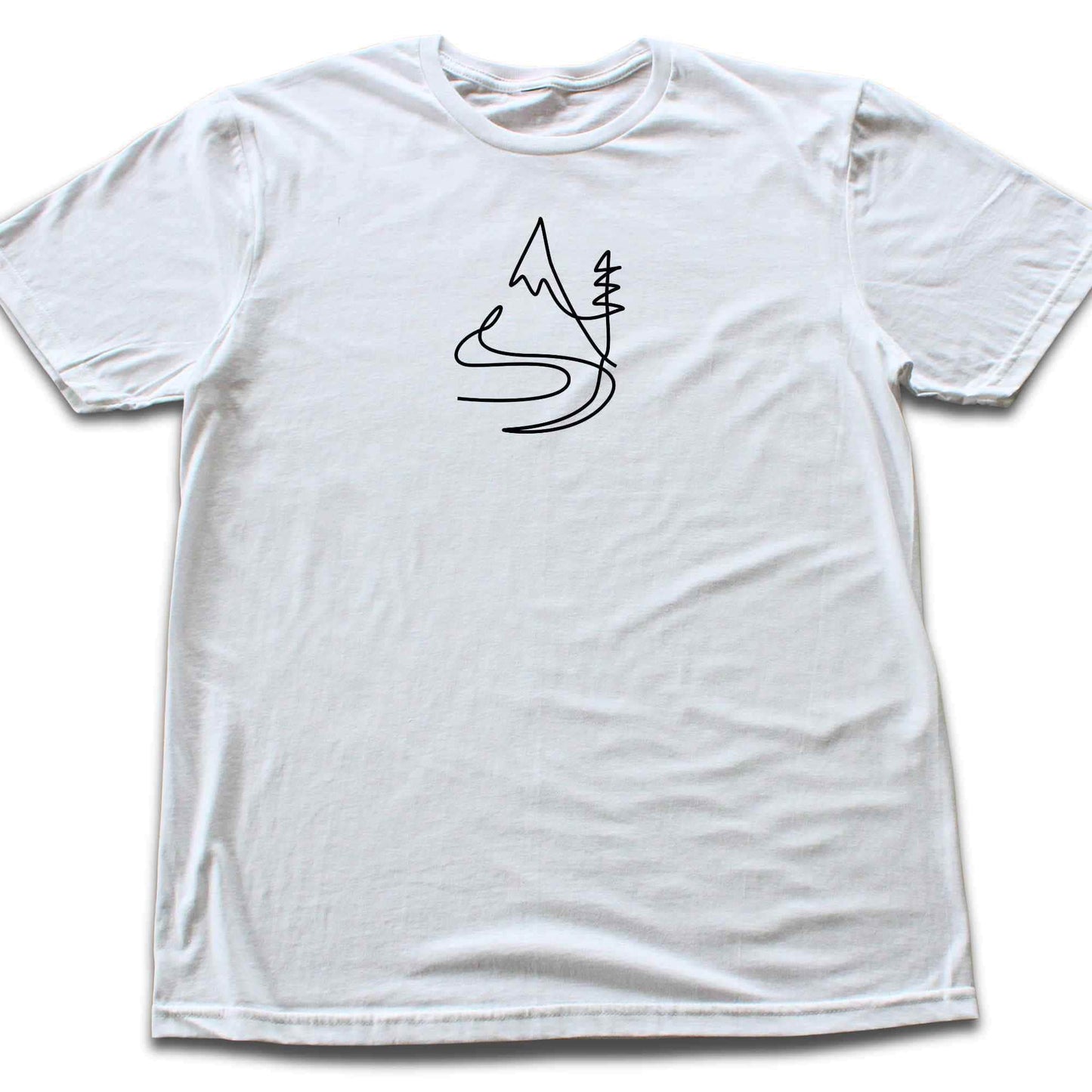 Line Art River Landscape T-shirt