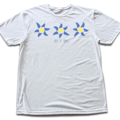 Keep It Simple Blue Sun Flowers T-shirt