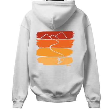 Gradient Snowboard Path Back-Print Hoodie