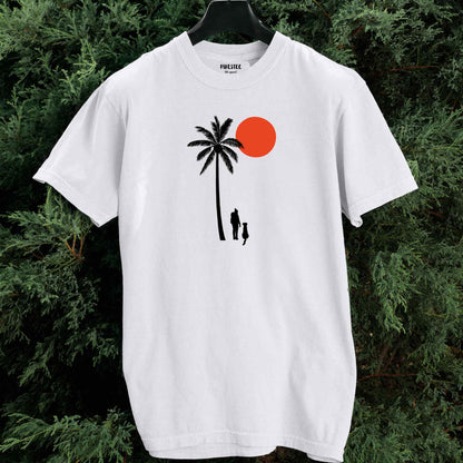 Girl And Dog Palm Beach T-shirt