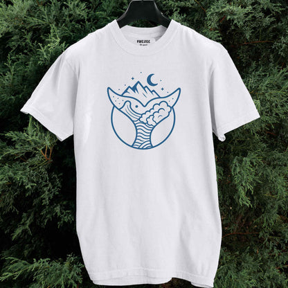 Minimalist Whale Tale Landscape T-shirt