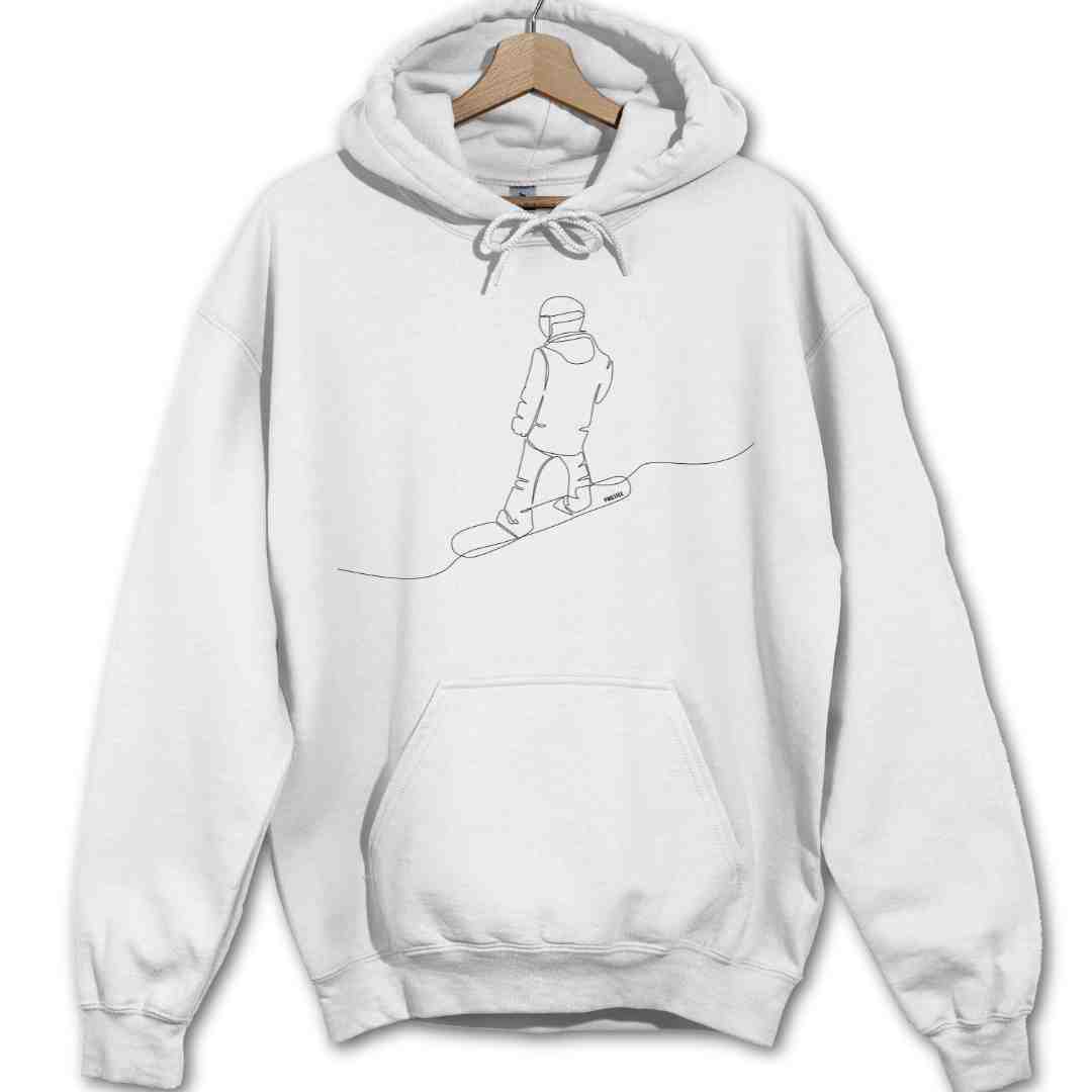 Snowboard Back Line Art Hoodie