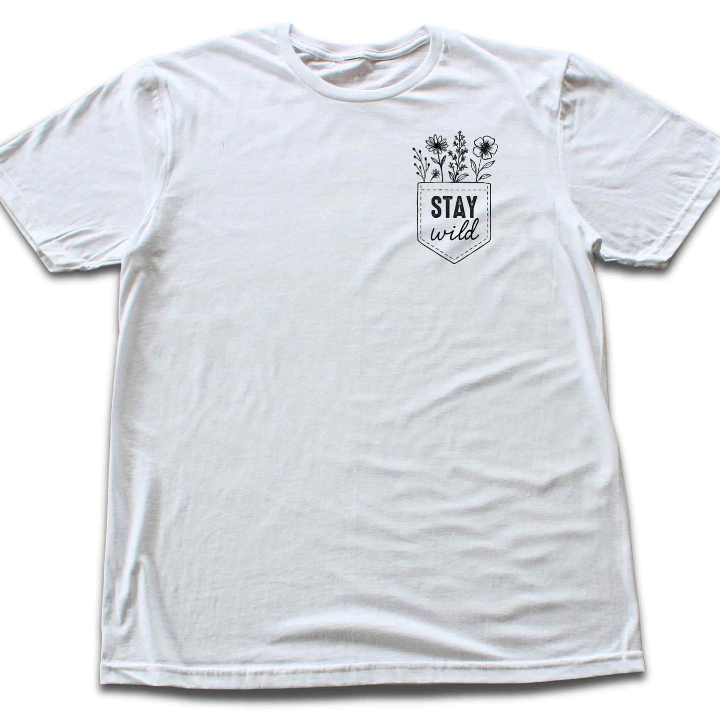 Stay Wild Flowers Pocket T-shirt