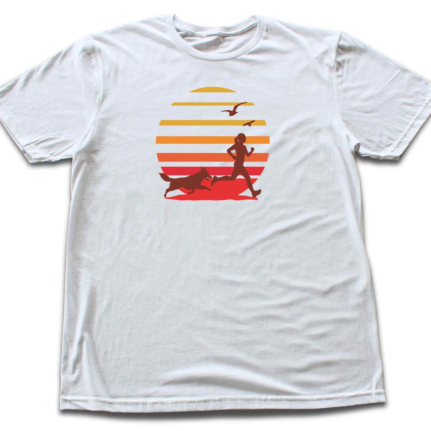 Running Girl and Dog  T-shirt