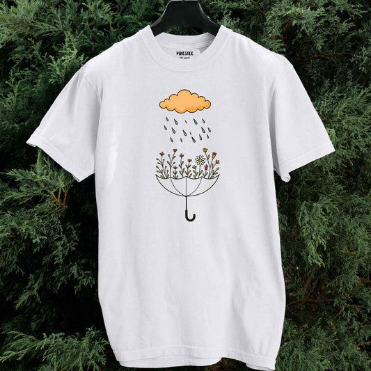 Umbrella Flowers Landscape T-shirt