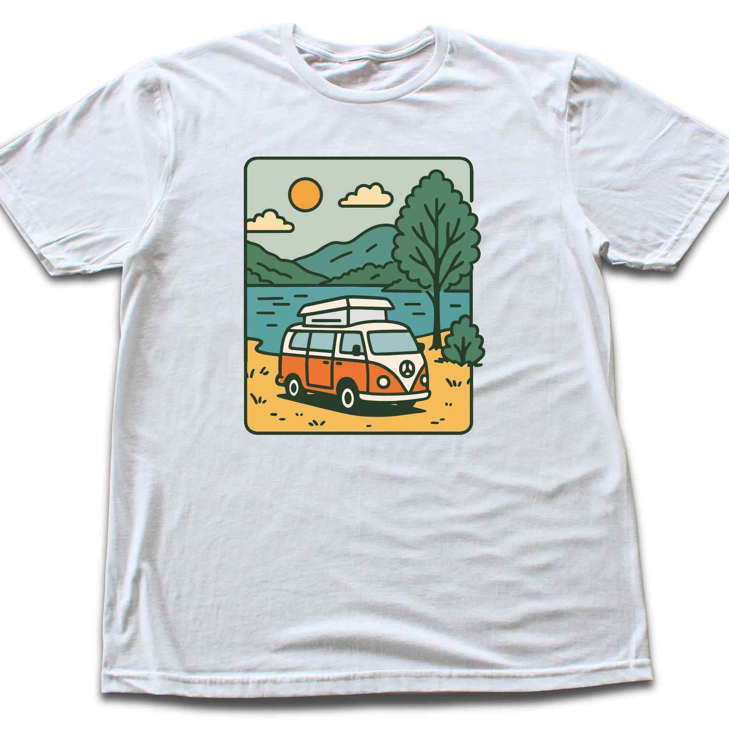 Cartoon Old Van Lake T-shirt
