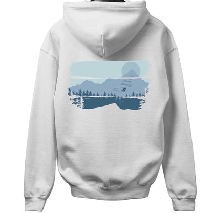 Ski Slalom Landscape Back-Print Hoodie