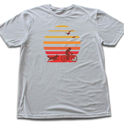 Biking Girl And Dog Colors T-shirt