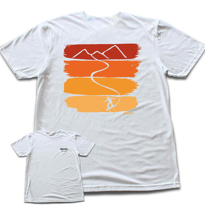 Back Print Gradient Snowboard Path T-shirt
