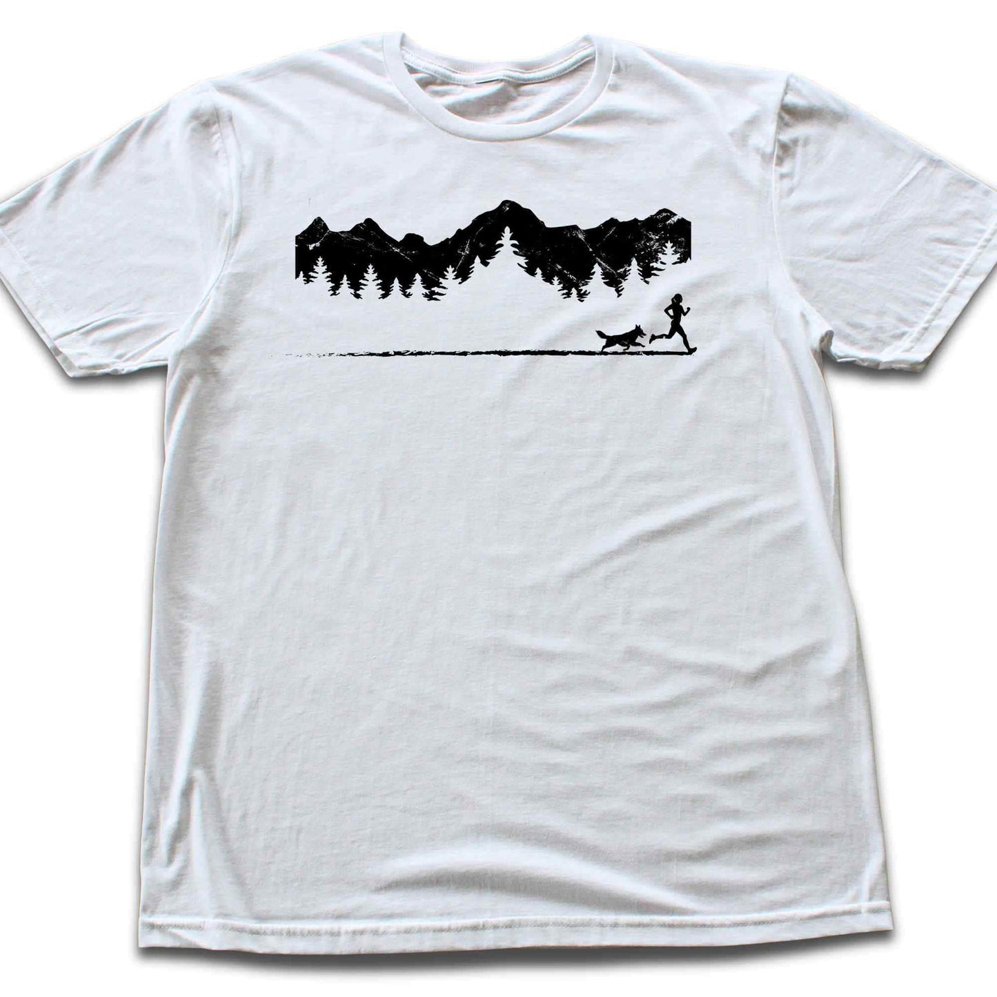 Running Girl and Dog Panorama T-shirt