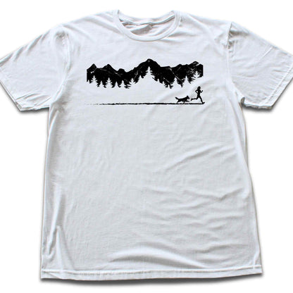 Running Girl and Dog Panorama T-shirt