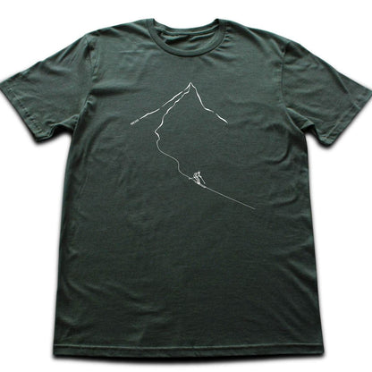 Minimalist Skier Path T-shirt - Military Green