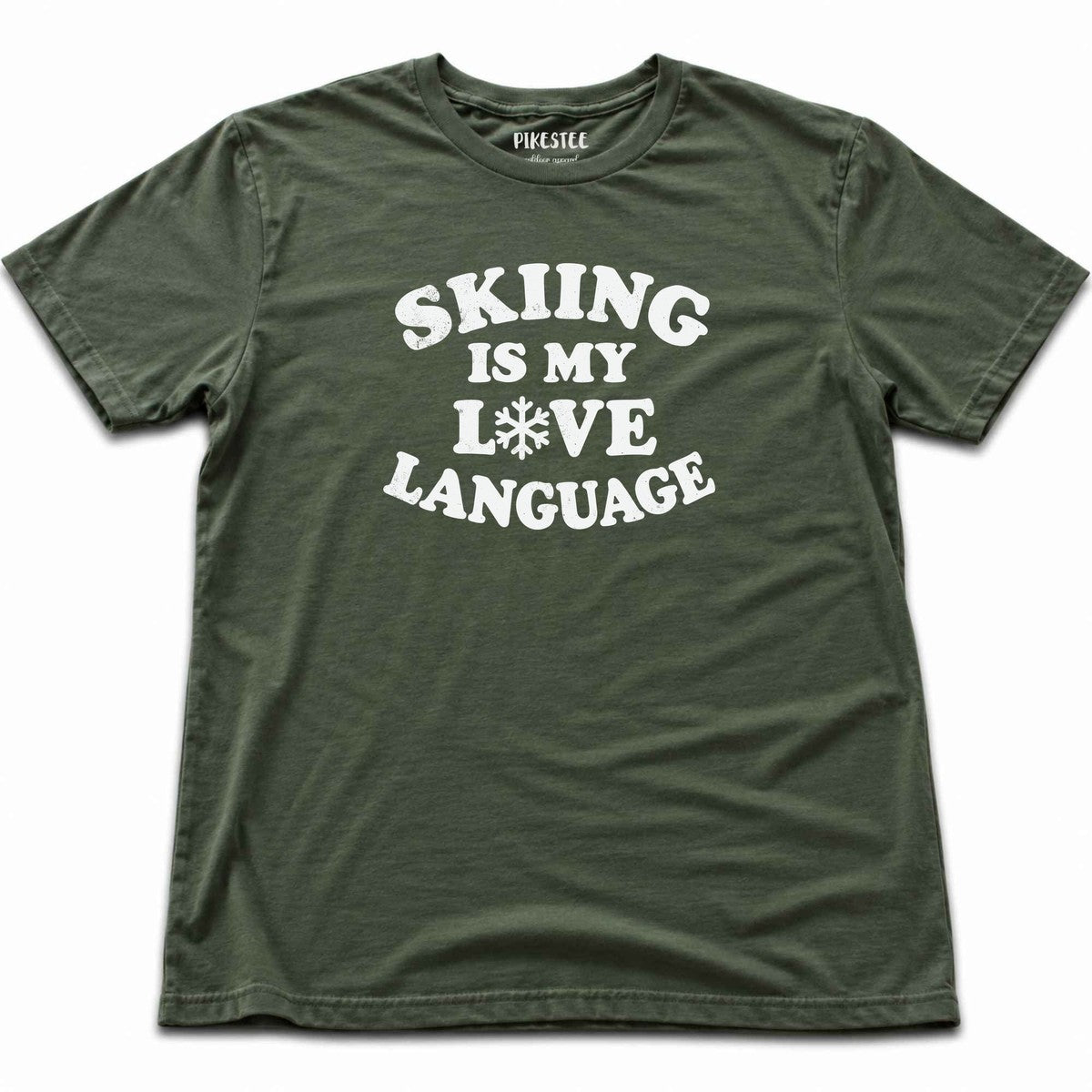 Skiing Love T-shirt - Military Green
