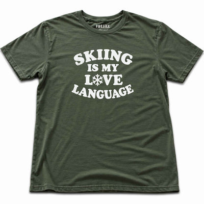 Skiing Love T-shirt - Military Green