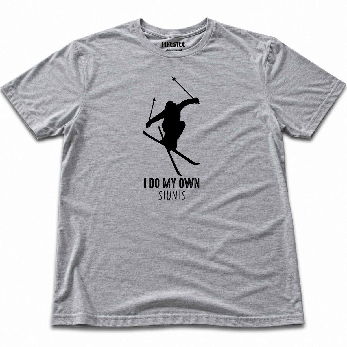 I Do My Own Stunts Ski T-shirt - Sport Grey