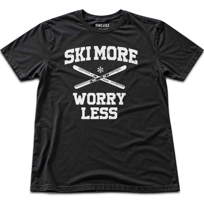 Ski More Worry Less T-shirt - Black