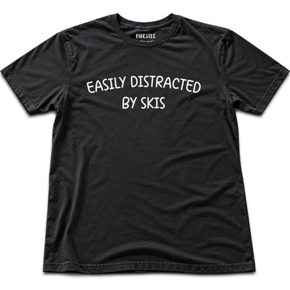 Easily Distracted By Skis T-shirt - Black