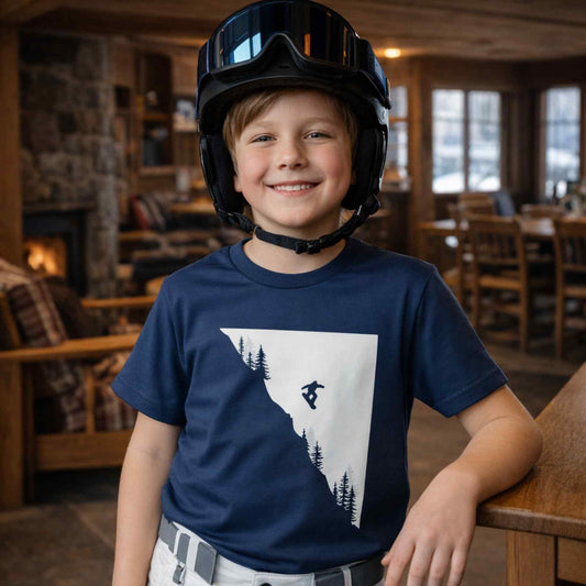 Snowboard Jump Landscape Kids T-Shirt