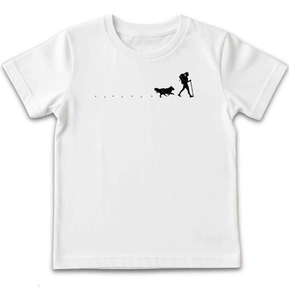 Hiker and Dog Path (Girl) Kids T-Shirt