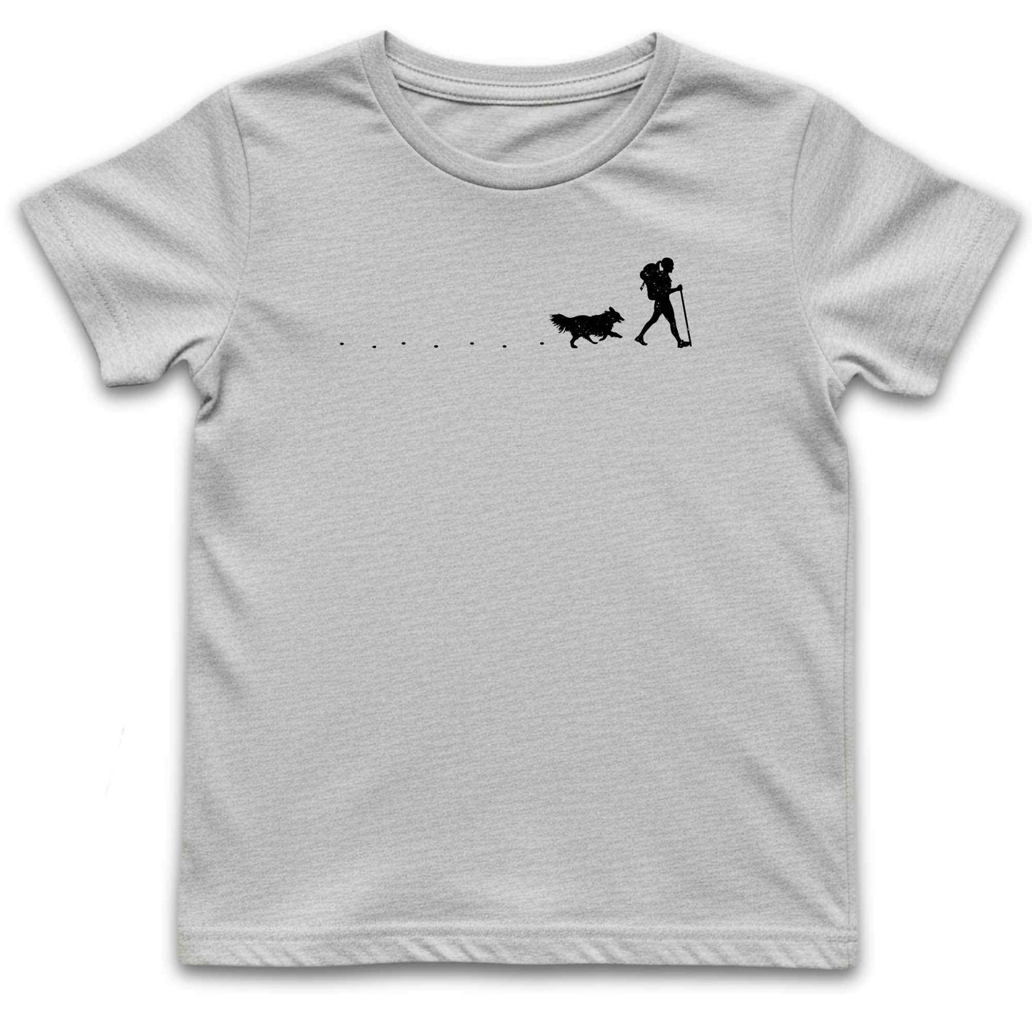 Hiker and Dog Path (Girl) Kids T-Shirt