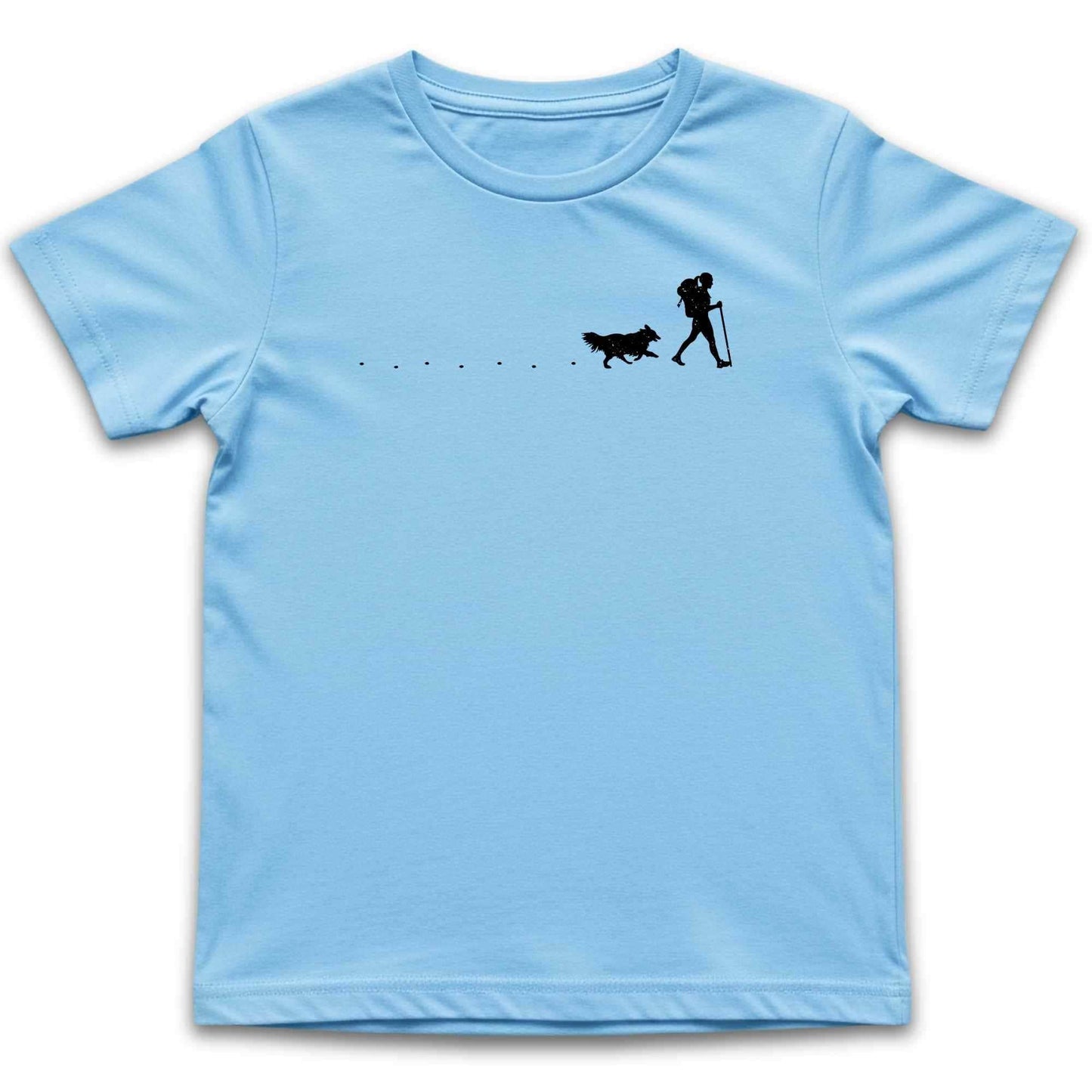 Hiker and Dog Path (Girl) Kids T-Shirt