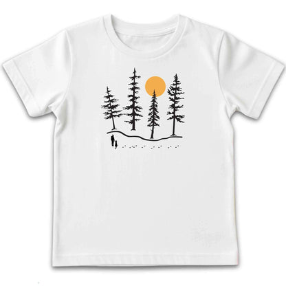 Hiker and Dog Forest Kids T-Shirt