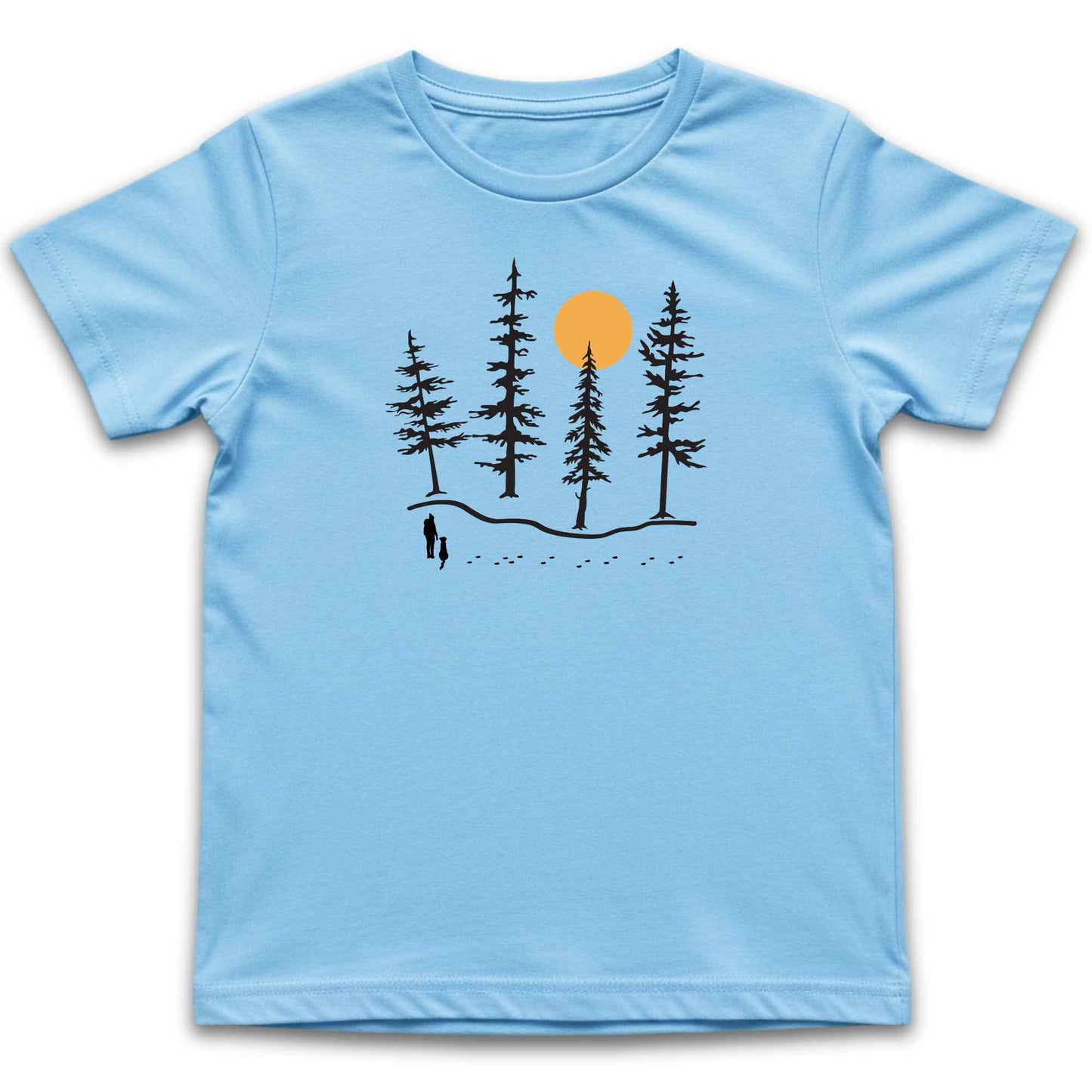 Hiker and Dog Forest Kids T-Shirt