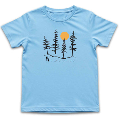 Hiker and Dog Forest Kids T-Shirt