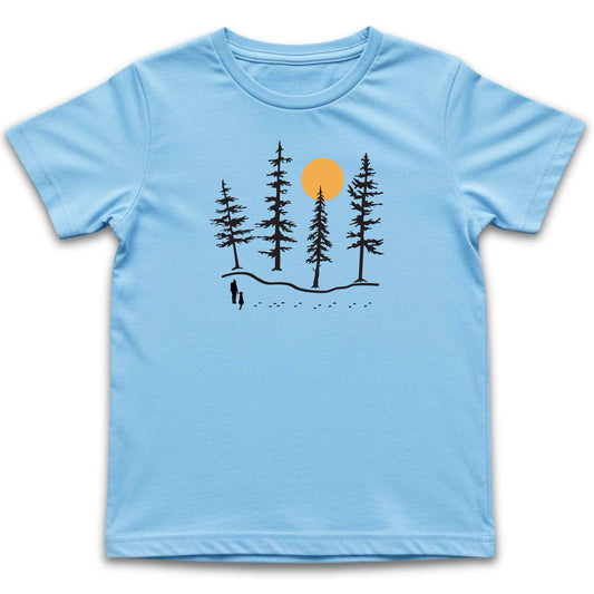 Hiker and Dog Forest Kids T-Shirt